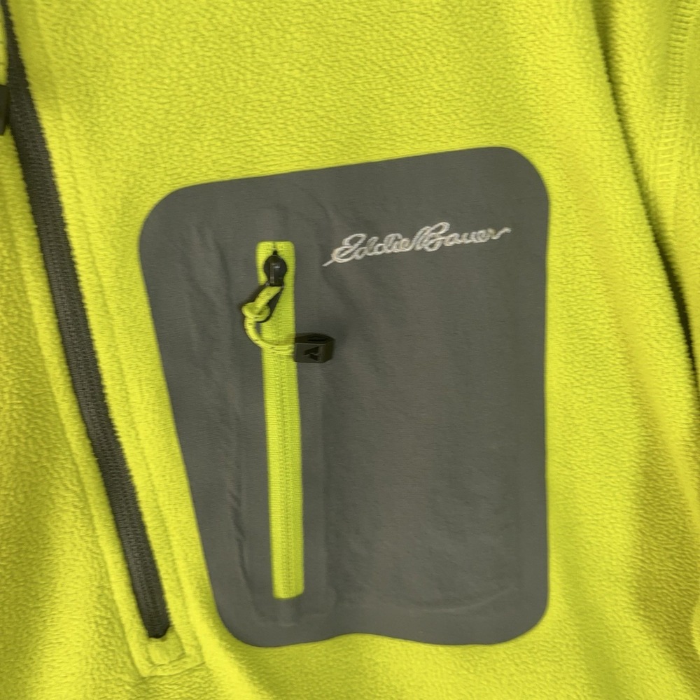 Eddie Bauer First Ascent Fleece Jacket Mens Sz L Yellow 1/4 Zip Pullover Pocket - Picture 3 of 9
